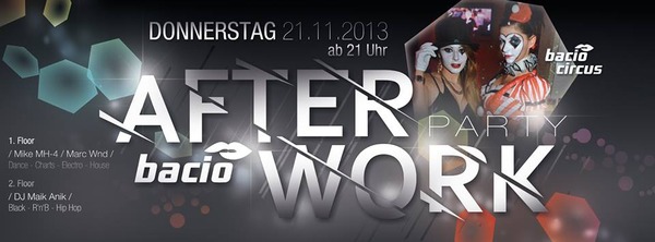Party Flyer: bacio circus Afterworkparty am 21.11.2013 in Rostock