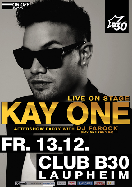 Party Flyer: KAY ONE LIVE ON STAGE @ Disco Park B30 am 13.12.2013 in Laupheim