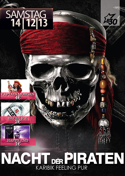 Party Flyer: Nacht der Piraten @ Disco Park B30 am 14.12.2013 in Laupheim