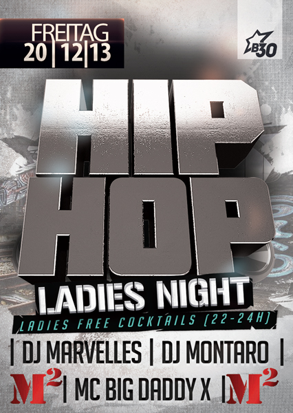 Party Flyer: HIP HOP Ladies Night @ Disco Park B30 am 20.12.2013 in Laupheim