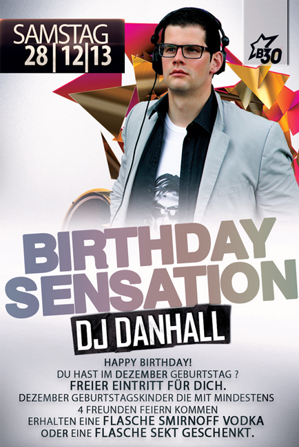 Party Flyer: Birthday Sensation @ Disco Park B30 am 28.12.2013 in Laupheim