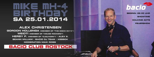 Party Flyer: Mike MH-4 Birthday Party am 25.01.2014 in Rostock