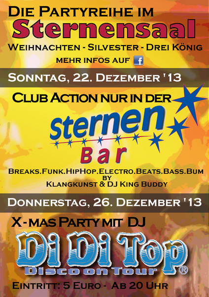 Party Flyer: Sternensaal Reute prs. die absolute X-mas Party! am 26.12.2013 in Bad Waldsee