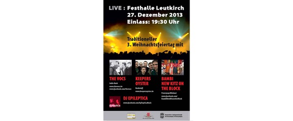 Party Flyer: 3. Weihnachtsfeiertag am 27.12.2013 in Leutkirch im Allgu
