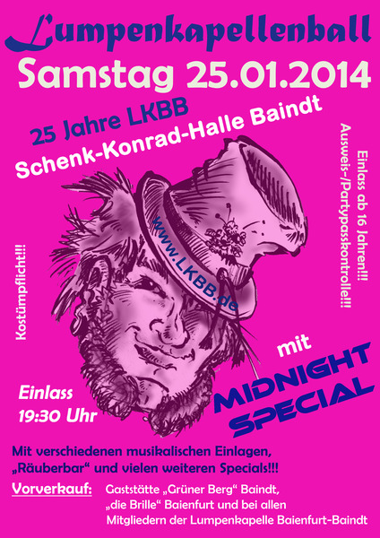 Party Flyer: Lumpenkapellenball 2014 am 25.01.2014 in Baindt