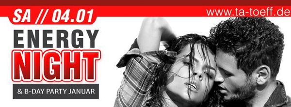 Party Flyer: ENERGY NIGHT & B-DAY PARTY JANUAR am 04.01.2014 in Bremervrde