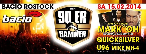 Party Flyer: 90er Hammer Club Tour am 15.02.2014 in Rostock