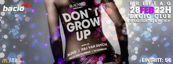 Party Flyer: BLACKTRO - DONT GROW UP am 28.02.2014 in Rostock