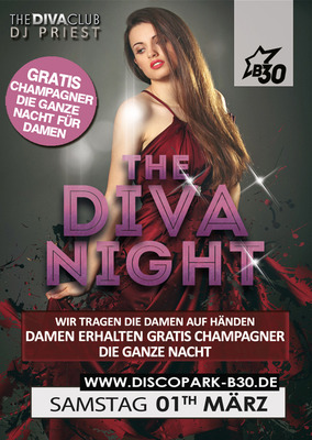 Party Flyer: THE DIVA NIGHT @ Disco Park B30 am 01.03.2014 in Laupheim