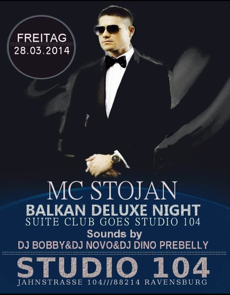 Party Flyer: Balkan Deluxe Night Party - Studio 104 am 28.03.2014 in Ravensburg