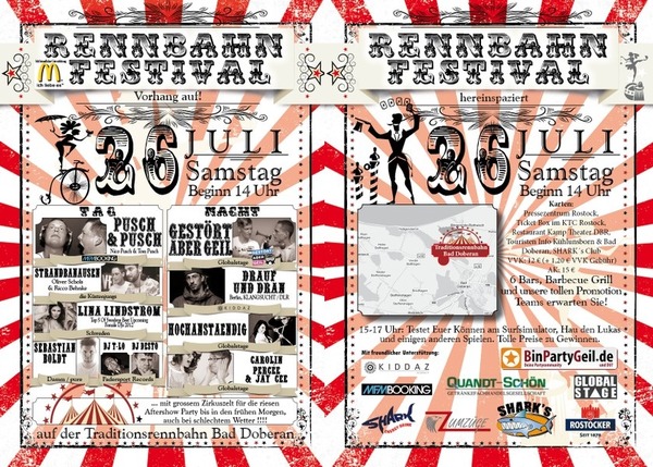 Party Flyer: Rennbahn Festival 2014 am 26.07.2014 in Bad Doberan