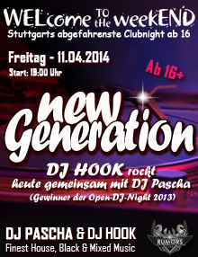 Party Flyer: WELcome to the weekEND - New Generation (ab 16) am 11.04.2014 in Stuttgart