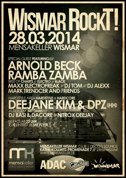 Party Flyer: Wismar RockT! am 28.03.2014 in Wismar