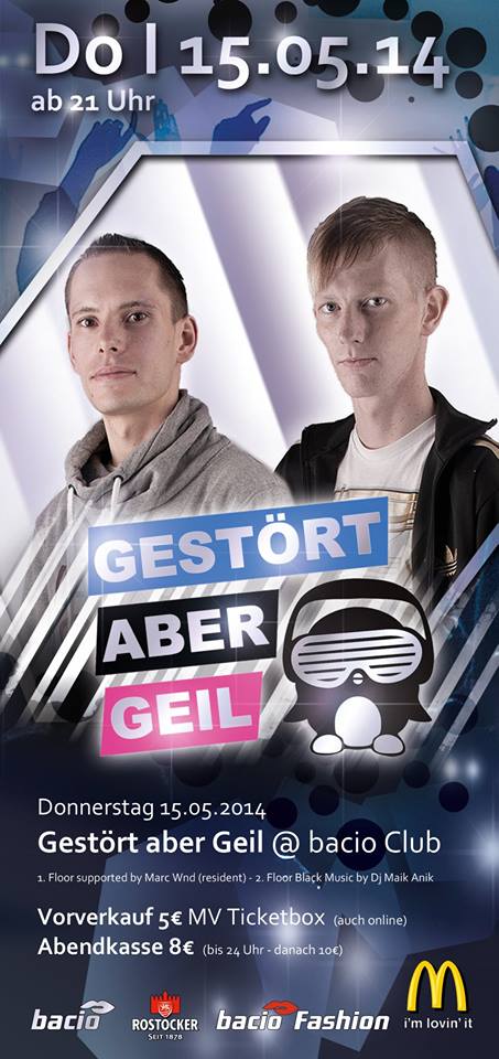 Party Flyer: Gestrt aber GeiL @ bacio Afterworkparty am 15.05.2014 in Rostock