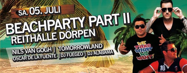 Party Flyer: Beachparty Reithalle Drpen 2014 PART II am 05.07.2014 in Drpen