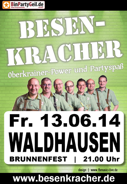 Party Flyer: BESENKRACHER - Party beim Brunnenfest in Waldhausen ( GP ) am 13.06.2014 in Geislingen a. d. Steige