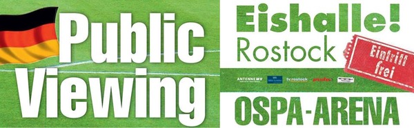 Party Flyer: Public Viewing zur Fussball WM 2014: USA - Deutschland  am 26.06.2014 in Rostock