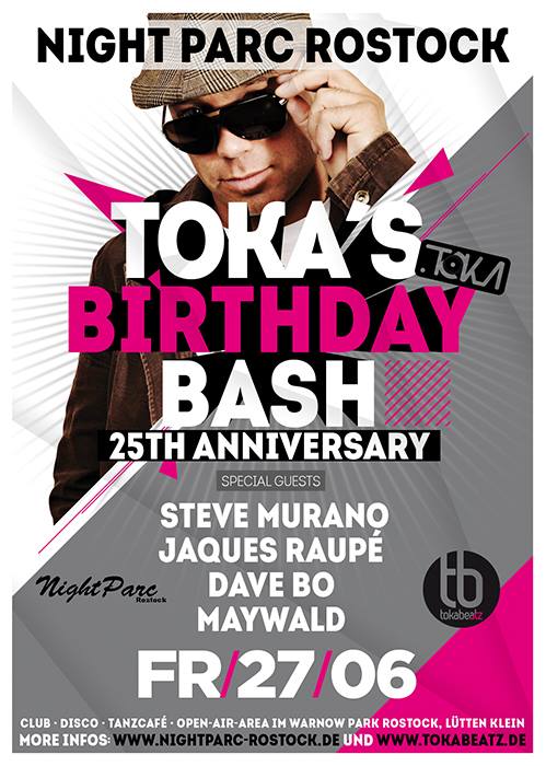 Party Flyer: TOKAs BIRTHDAY BASH!  am 27.06.2014 in Rostock