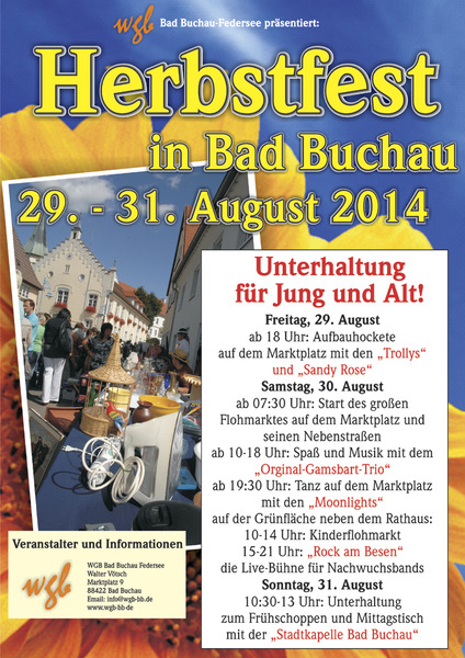Party Flyer: Herbstfest Bad Buchau  am 30.08.2014 in Bad Buchau
