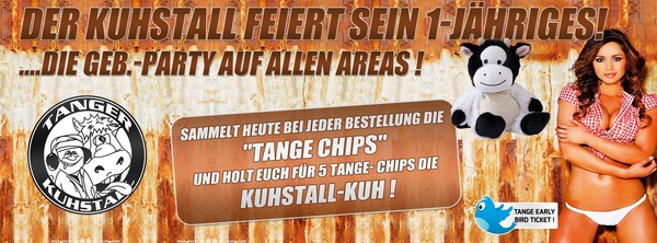 Party Flyer: Der Kuhstall feiert sein 1-Jhriges! am 04.10.2014 in Apen