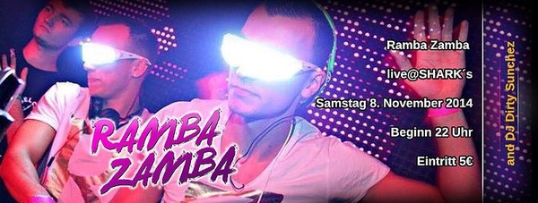 Party Flyer: Ramba Zamba live @ SHARK´s am 08.11.2014 in Bad Doberan