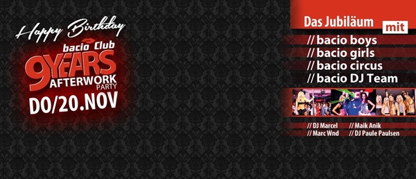 Party Flyer: HAPPY BIRTHDAY bacio Afterworkparty am 20.11.2014 in Rostock