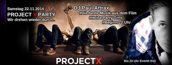 Party Flyer: Projekt X Party am 22.11.2014 in Bad Doberan