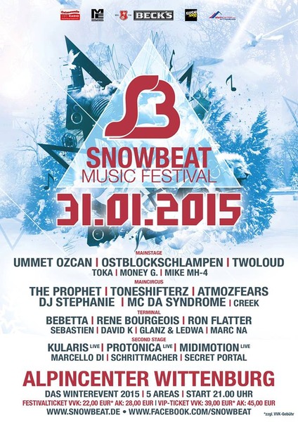 Party Flyer: Snowbeat 2015 - electronic music festival am 31.01.2015 in Wittenburg
