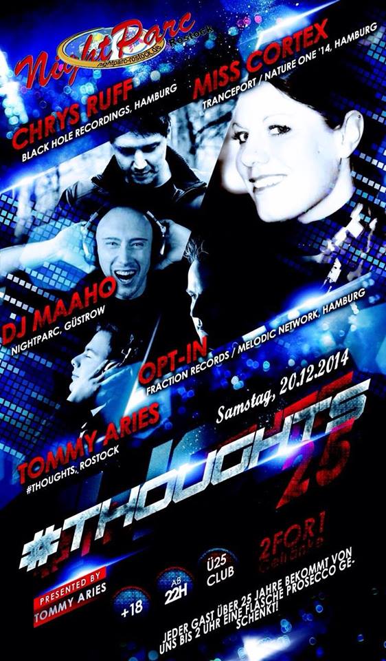 Party Flyer: Tommy Aries presents #Thoughts 25 am 20.12.2014 in Rostock