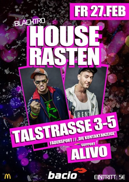 Party Flyer: Blacktro - Houserasten mit Talstrasse 3-5! am 27.02.2015 in Rostock