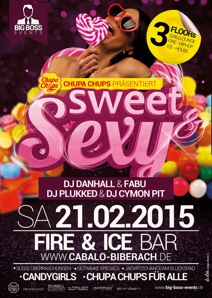 Party Flyer: SWEET & SEXY - CANDY TOURSTART 2015 (Biberach) am 21.02.2015 in Biberach an der Ri