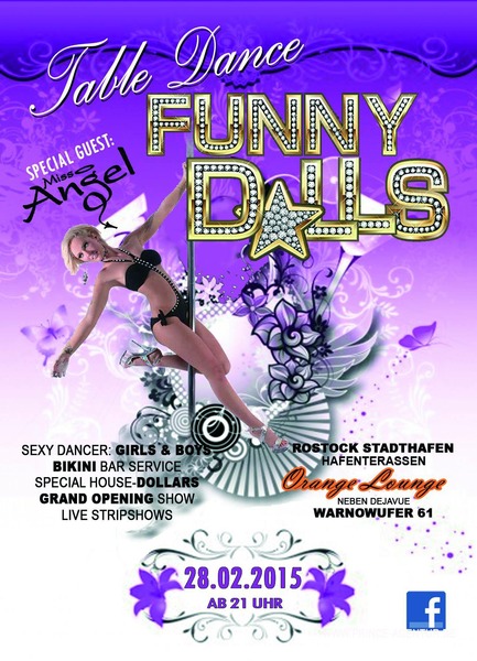 Party Flyer: FUNNY DOLLS TABLEDANCE  am 28.02.2015 in Rostock