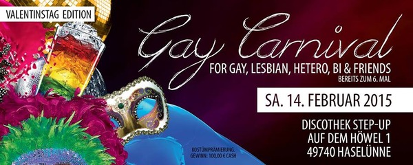 Party Flyer: GAY & LESBIAN CARNIVAL am 14.02.2015 in Haselnne