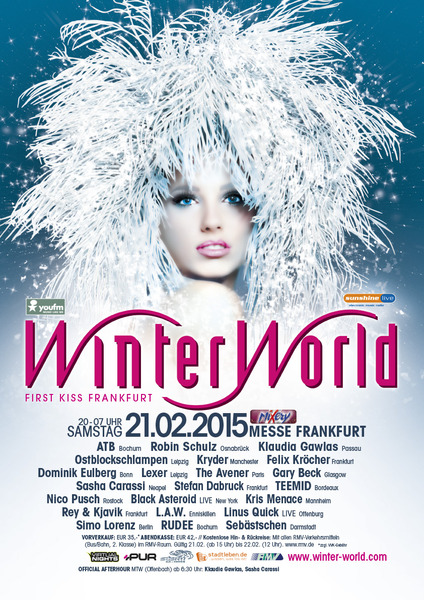 Party Flyer: WinterWorld 2015 First Kiss Frankfurt am 21.02.2015 in Frankfurt am Main