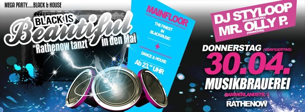 Party Flyer: Black Is Beautiful @ Musikbrauerei am 30.04.2015 in Rathenow