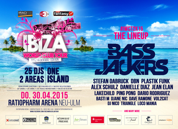 Party Flyer: IBIZA WORLD CLUB TOUR - ONE ISLAND FESTIVAL am 30.04.2015 in Neu-Ulm