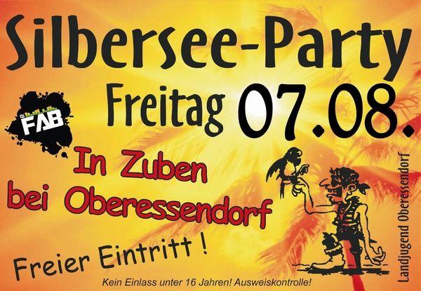 Party Flyer: Silberseeparty am 07.08.2015 in Eberhardzell