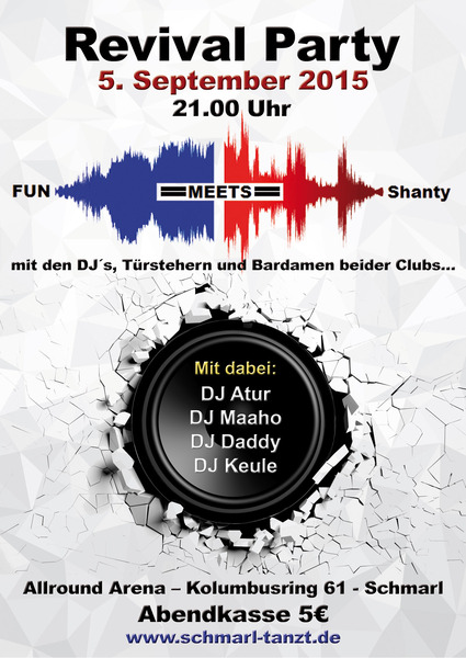 Party Flyer: Fun meets Shanty - REVIVAL PARTY am 05.09.2015 in Rostock