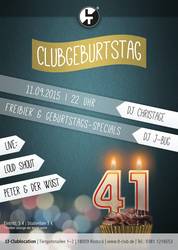 Party Flyer: 41. LT-Clubgeburtstag am 11.09.2015 in Rostock