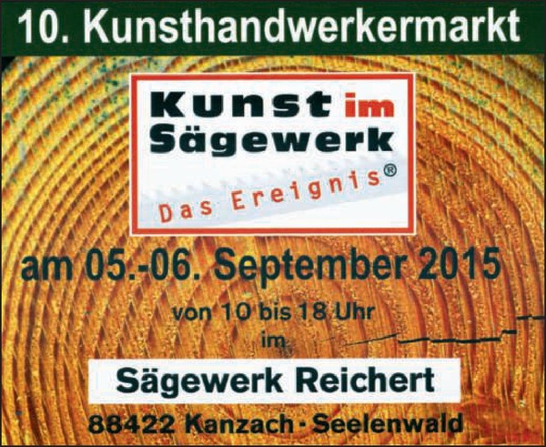 Party Flyer: Kunst im Sgewerk am 06.09.2015 in Kanzach