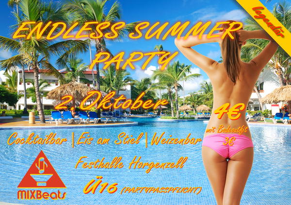 Party Flyer: ENDLESS SUMMER PARTY am 02.10.2015 in Horgenzell