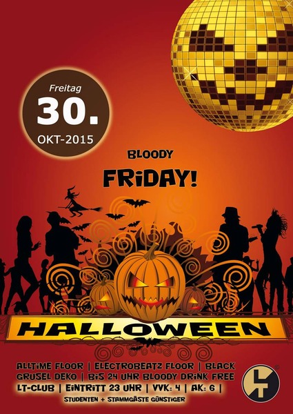 Party Flyer: Halloween - Bloody Friday - Die groe Halloweennacht am 30.10.2015 in Rostock
