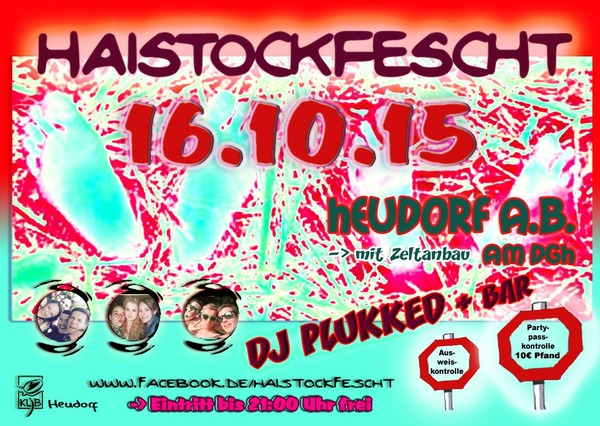 Party Flyer:  12. Haistockfest am 16.10.2015 in Ertingen