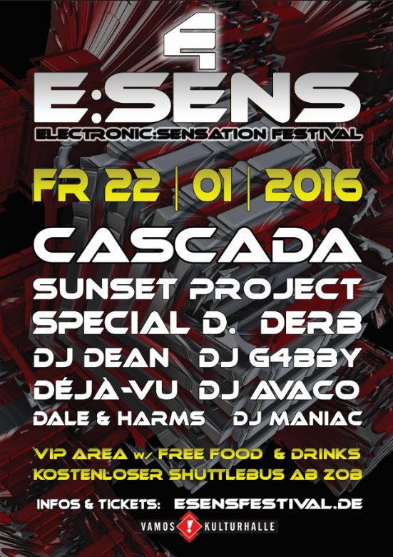 Party Flyer: E:SENS FESTIVAL 2016 am 22.01.2016 in Lneburg