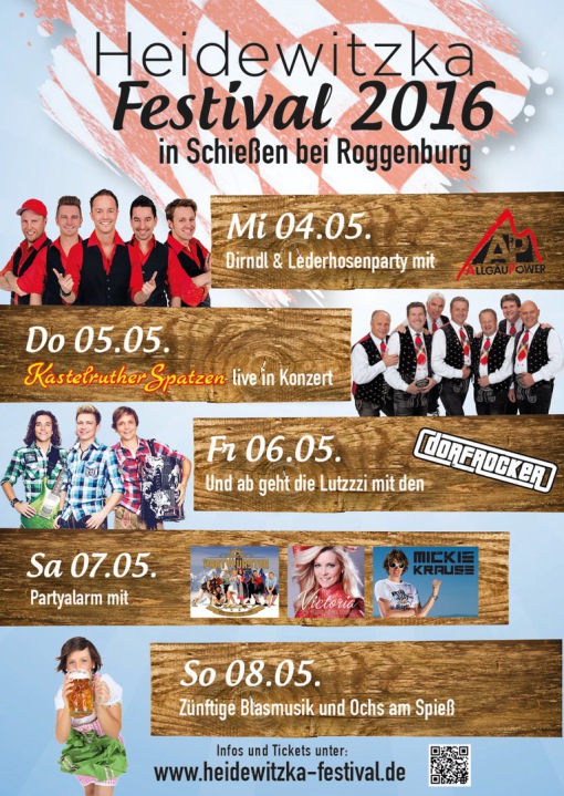 Party Flyer: Heidewitzka Festival in Schieen - DORFROCKER am 06.05.2016 in Roggenburg