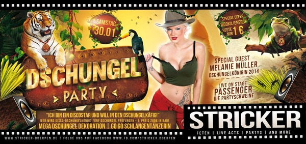 Party Flyer: Dschungel Party am 30.01.2016 in Drpen