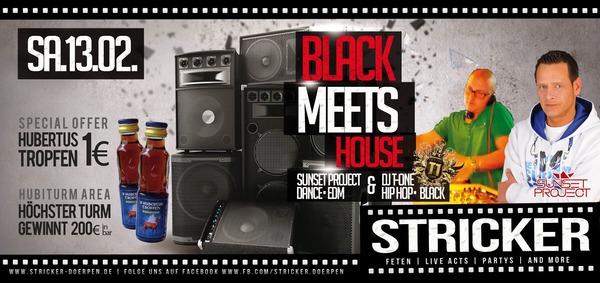 Party Flyer: Black Meets House am 13.02.2016 in Drpen