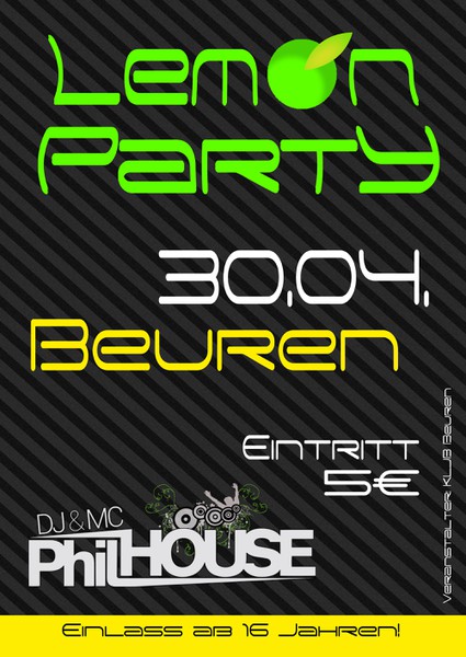 Party Flyer: Lemon Party 2016 am 30.04.2016 in Isny im Allgu