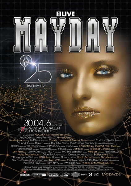 Party Flyer: MAYDAY 2016 Twenty Five" Westfalenhallen Dortmund am 30.04.2016 in Dortmund