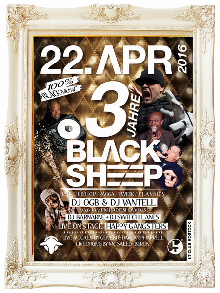 Party Flyer: Black Sheep - 3. Anniversary! am 22.04.2016 in Rostock